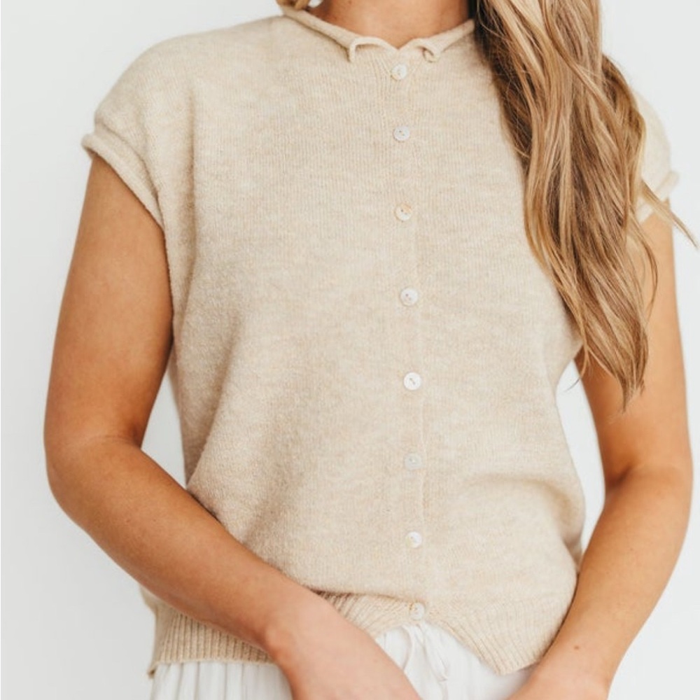 Women's Cream Sweater Vest